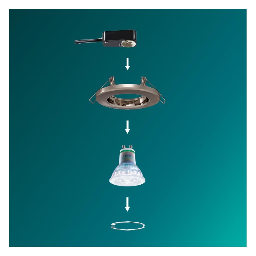 Philips - LED RGBW prigušivo ugradno stropno svjetlo PERIDOT 1xGU10/6,5W/230V 2700-6500K srebrna