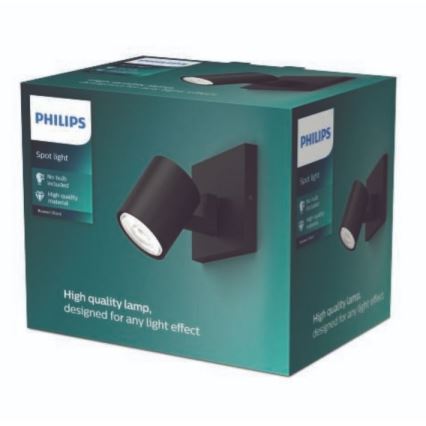 Philips - LED RGBW prigušiva reflektorska svjetiljka RUNNER 1xGU10/6,5W/230V 2700-6500K crna