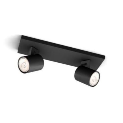 Philips - LED RGBW prigušivo spot svjetlo RUNNER 2xGU10/6,5W/230V 2700-6500K crno