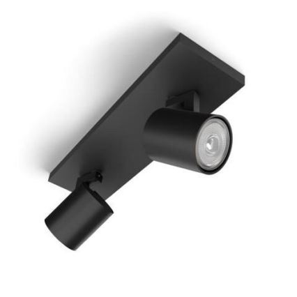 Philips - LED RGBW prigušivo spot svjetlo RUNNER 2xGU10/6,5W/230V 2700-6500K crno
