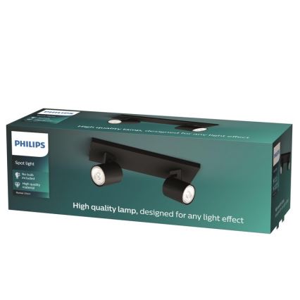 Philips - LED RGBW prigušivo spot svjetlo RUNNER 2xGU10/6,5W/230V 2700-6500K crno