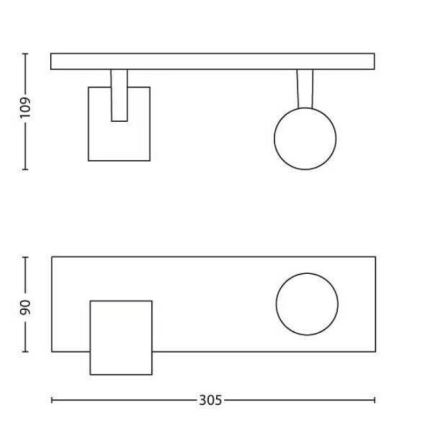 Philips - LED RGBW prigušivo spot svjetlo RUNNER 2xGU10/6,5W/230V 2700-6500K crno
