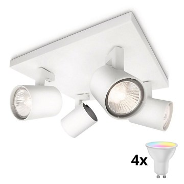 Philips - LED RGBW svjetiljka s mogućnošću prigušivanja RUNNER 4xGU10/6,5W/230V 2700-6500K bijela