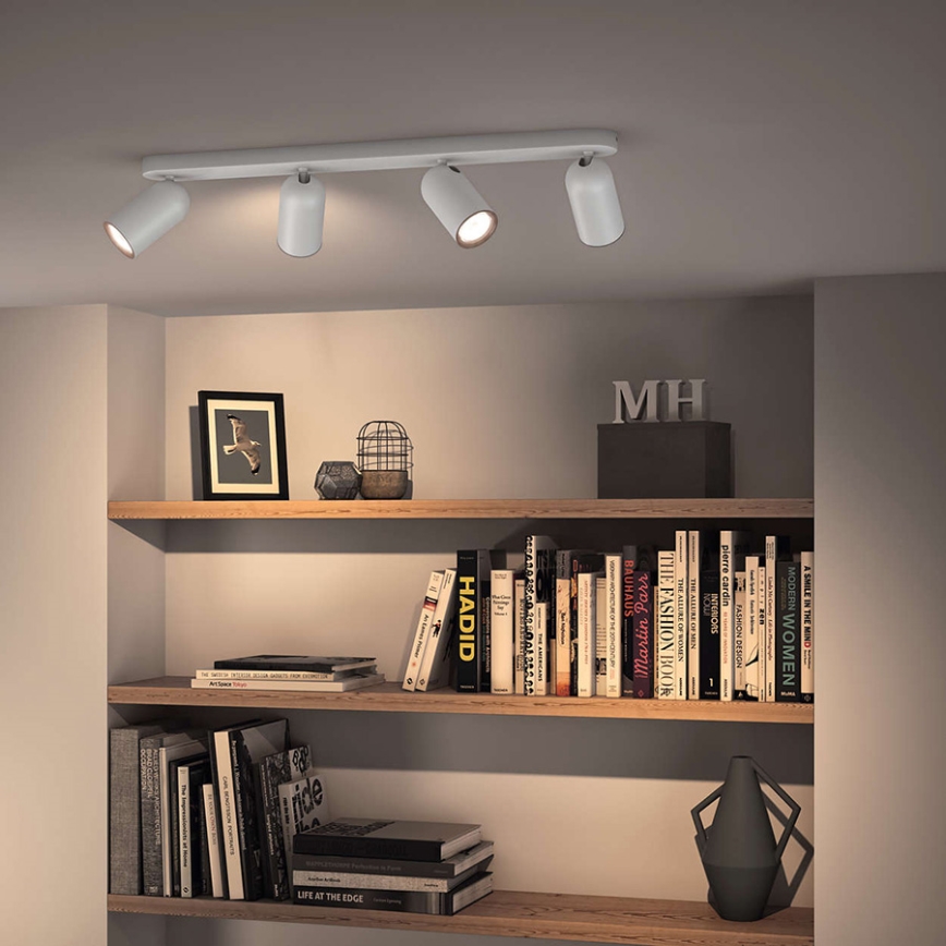 Philips - LED RGBW prigušiva spot svjetiljka PONGEE 4xGU10/4,8W/230V 3000K bijela + daljinski upravljač