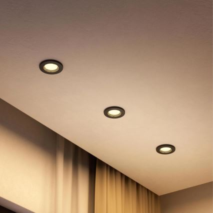 Philips - LED RGBW ugradna stropna svjetiljka PERIDOT 1xGU10/6,5W/230V 2700-6500K crna s mogućnošću prigušivanja