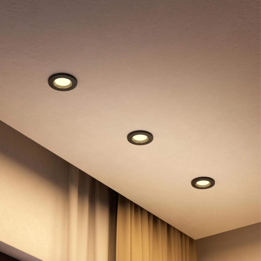 Philips - LED RGBW ugradna stropna svjetiljka PERIDOT 1xGU10/6,5W/230V 2700-6500K crna s mogućnošću prigušivanja