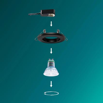 Philips - LED RGBW ugradna stropna svjetiljka PERIDOT 1xGU10/6,5W/230V 2700-6500K crna s mogućnošću prigušivanja