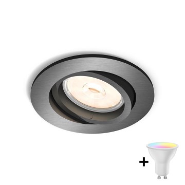 Philips - LED RGBW ugradna stropna svjetiljka s prigušivanjem DONEGAL 1xGU10/4,8W/230V + daljinski upravljač
