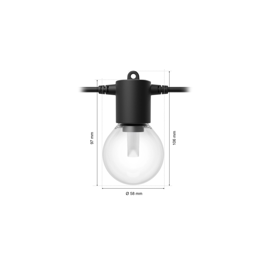 Philips - LED RGBW vanjski svjetlosni niz Hue FESTAVIA 20xLED 14m IP65 s mogućnošću prigušivanja