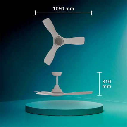 Philips - LED prigušivi stropni ventilator OLAS LED/24W/230V, promjer 106 cm, bijeli + daljinski upravljač