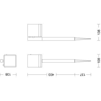 Philips - LED Solarna lampa VIRONA LED/1,8W/3,7V 2700K IP44