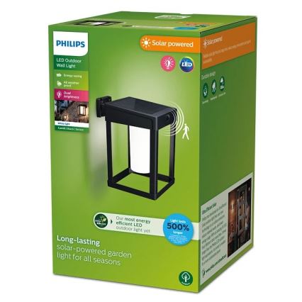 Philips - LED Solarna zidna svjetiljka sa senzorom za pokret i dan/noć CAMILL LED/1,4W/3,7V 2000 mAh IP44