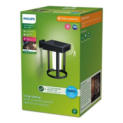 Philips - LED Solarna zidna svjetiljka sa senzorom CAMILL LED/1,4W/3,7V IP44