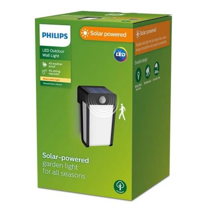 Philips - LED Solarna zidna svjetiljka sa senzorom SHROUD LED/2,3W/3,7V 600 mAh IP44