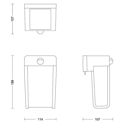 Philips - LED Solarna zidna svjetiljka sa senzorom SHROUD LED/2,3W/3,7V IP44