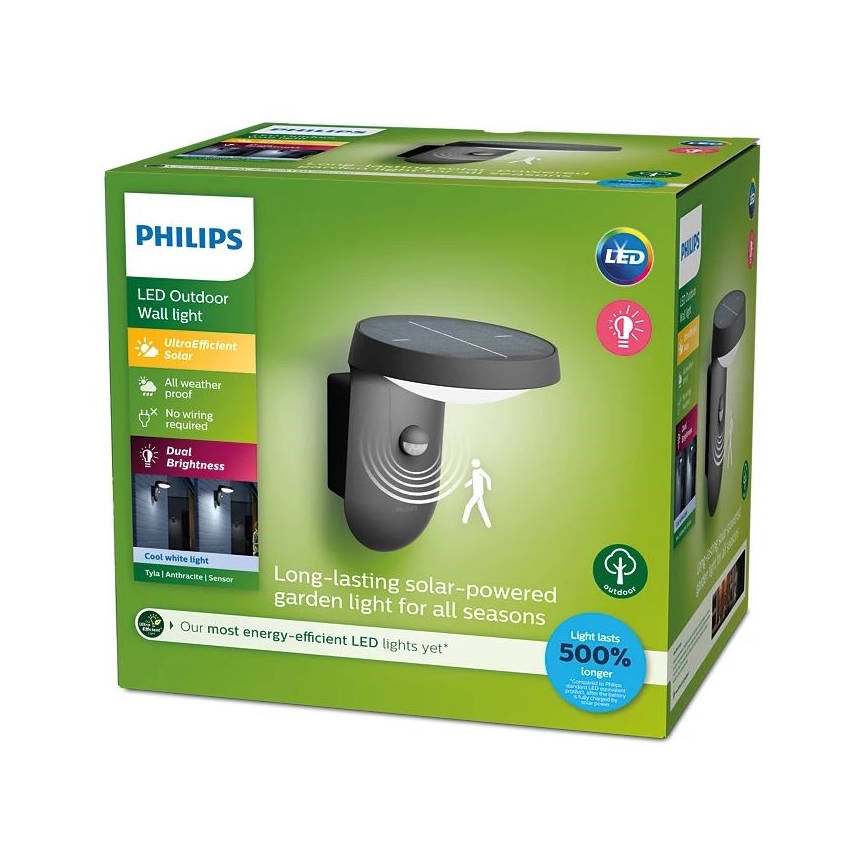 Philips - LED Solarna zidna svjetiljka sa senzorom LED/1,2W/4V 1800 mAh 4000K IP44