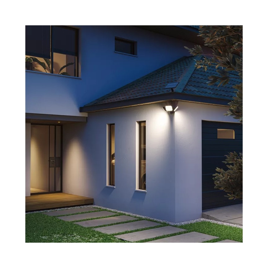 Philips - Solarna zidna LED svjetiljka sa senzorom ZYREN LED/24,5W/3,7V 2600 mAh 5000K IP65 crna