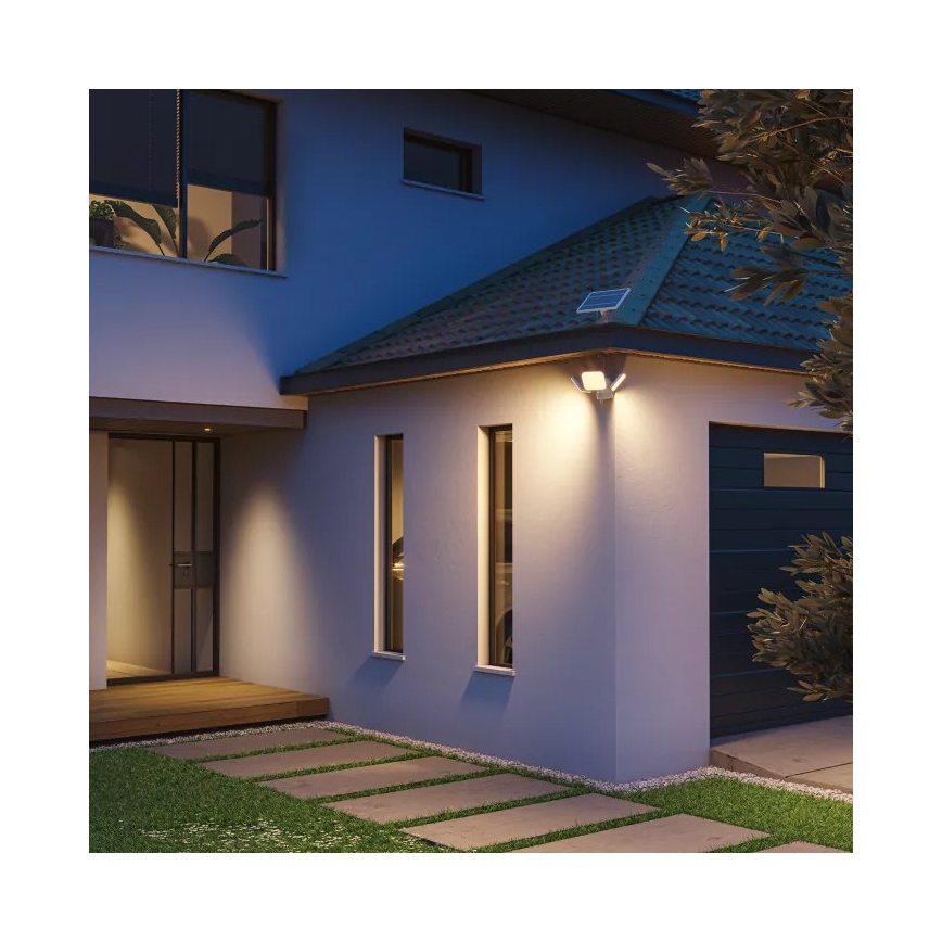 Philips - LED solarna zidna svjetiljka sa senzorom ZYREN LED/24,5W/3,7V 2600 mAh 3000K IP65 bijela