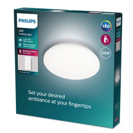 Philips - LED stropna svjetiljka s prigušivanjem LED/24W/230V 2700-6500K + daljinski upravljač
