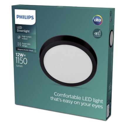 Philips - LED Stropna svjetiljka LED/12W/230V 2700K crna