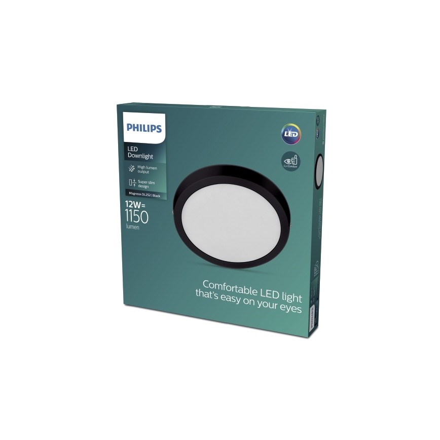 Philips - LED Stropna svjetiljka LED/12W/230V 2700K crna