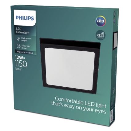 Philips - LED Stropna svjetiljka LED/12W/230V 2700K crna