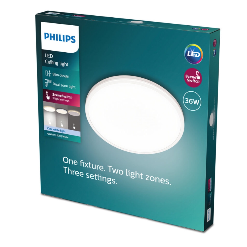 Philips - LED stropna svjetiljka s prigušivanjem SCENE SWITCH LED/36W/230V promjer 50 cm 4000K bijela
