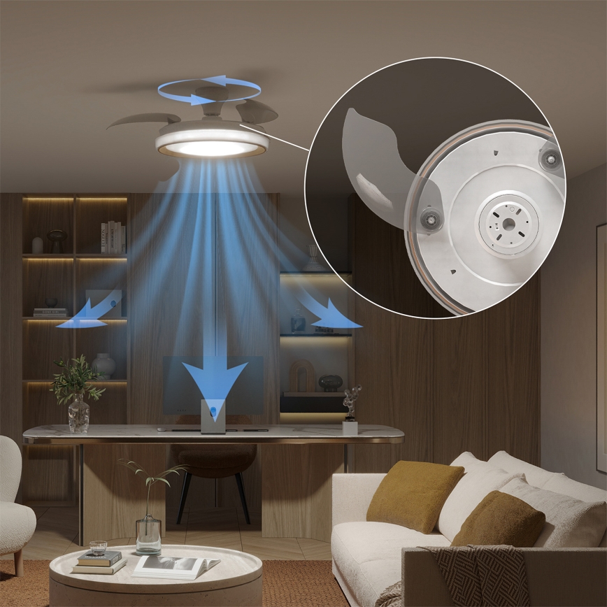 Philips - Prigušivo stropno svjetlo s ventilatorom BLISS LED/35W/230V zlatno + daljinski upravljač