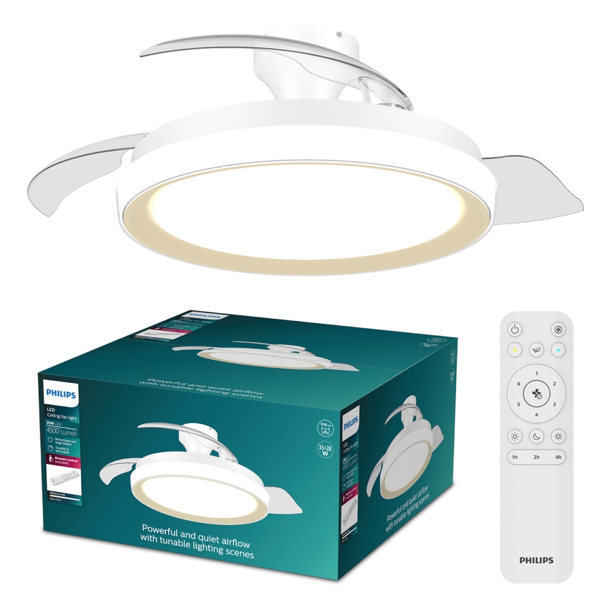 Philips - Prigušivo stropno svjetlo s ventilatorom BLISS LED/35W/230V zlatno + daljinski upravljač