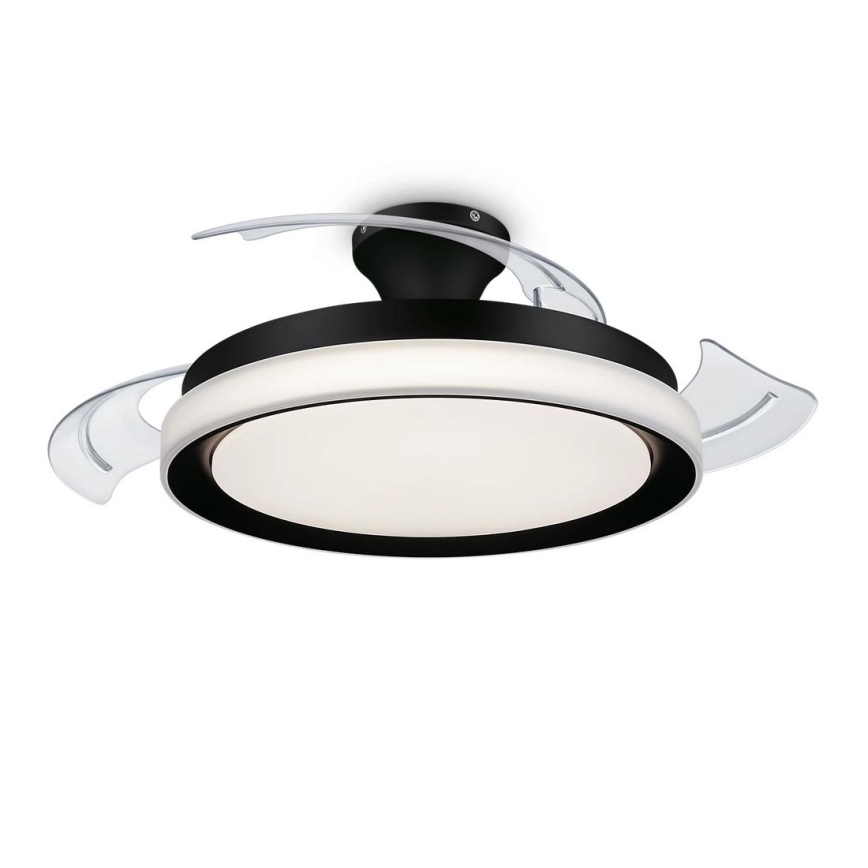 Philips-LED Stropna svjetiljka s ventilatorom BLISS LED/35W/230V 5500/4000/2700K crna + daljinski upravljač