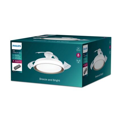 Philips-LED Stropna svjetiljka s ventilatorom LED/35W/230V 5500/4000/2700K + daljinski upravljač zlatna