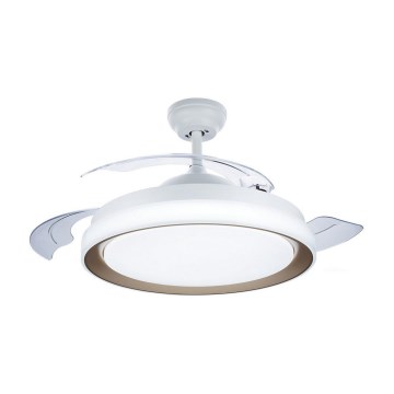 Philips - LED stropna svjetiljka s ventilatorom LED/35W/230V 5500/4000/2700K zlatna + daljinski upravljač