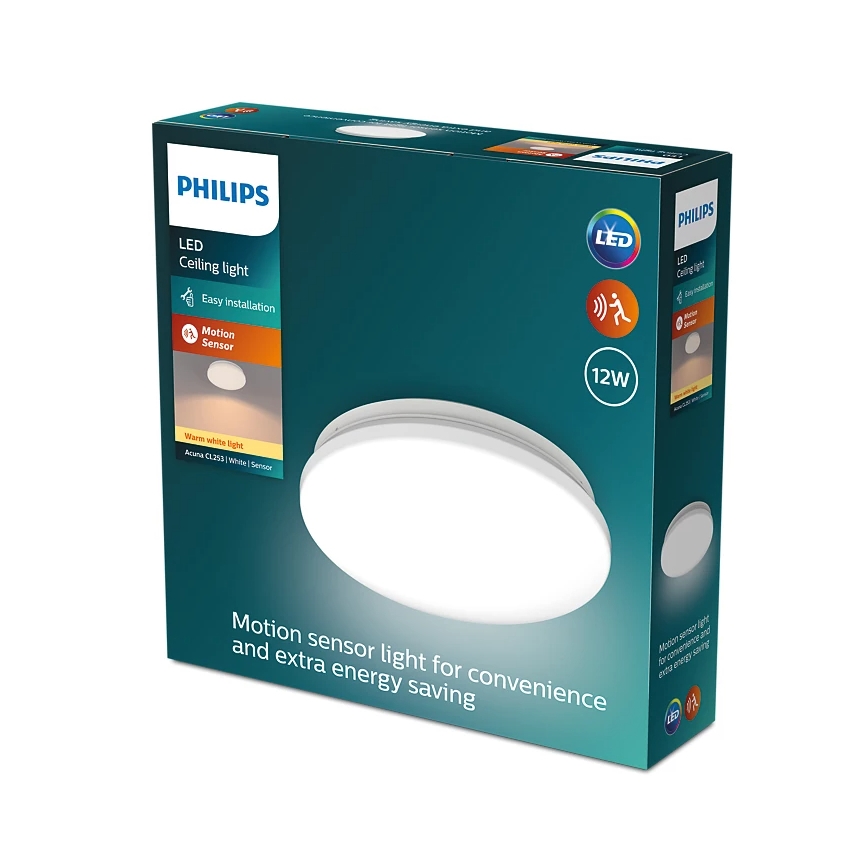 Philips - LED Stropna svjetiljka sa senzorom ACUNA LED/12W/230V 2700K