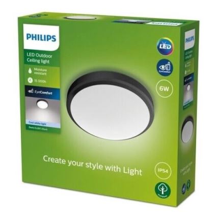 Philips - LED Stropna svjetiljka za kupaonicu LED/6W/230V 4000K IP54 crna