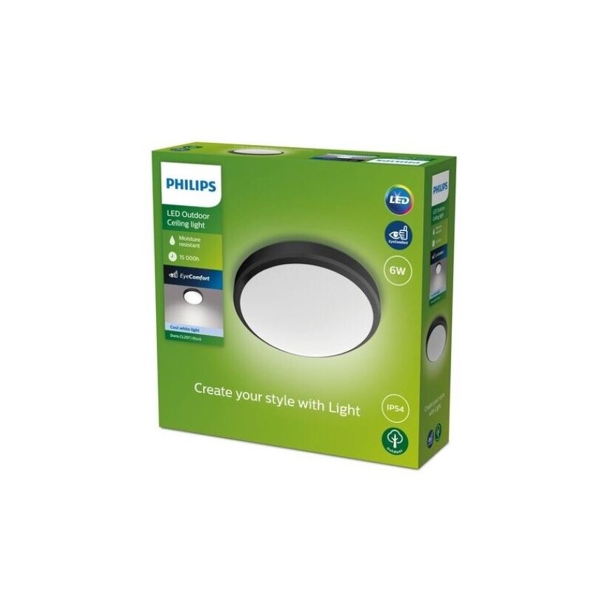 Philips - LED Stropna svjetiljka za kupaonicu LED/6W/230V 4000K IP54 crna