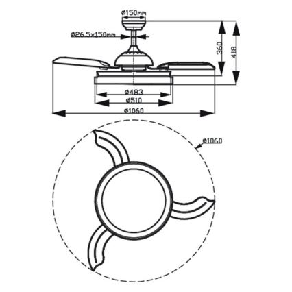 Philips - LED Stropni ventilator LED/35W/230V 5500/4000/3000K crna + daljinski upravljač