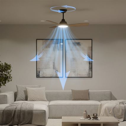 Philips - LED prigušivi stropni ventilator OLAS LED/24W/230V Ø 106 cm crna/smeđa + daljinski upravljač