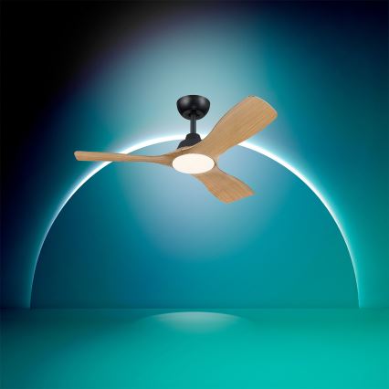 Philips - LED prigušivi stropni ventilator OLAS LED/24W/230V Ø 106 cm crna/smeđa + daljinski upravljač