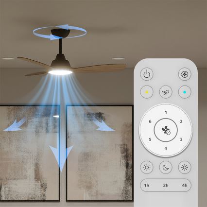 Philips - LED prigušivi stropni ventilator OLAS LED/24W/230V Ø 106 cm crna/smeđa + daljinski upravljač