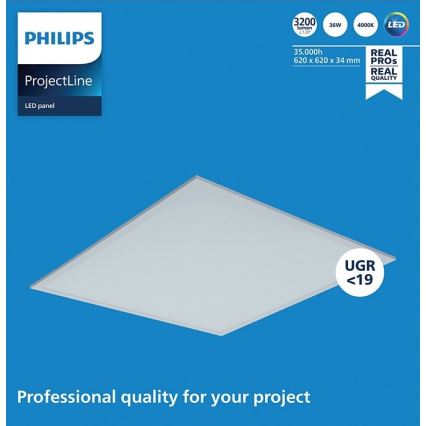 Philips - LED Ugradbeni panel PROJECTLINE LED/36W/230V 62x62 cm