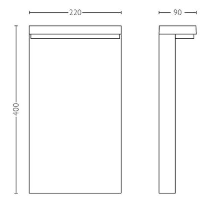 Philips - LED Vanjska lampa BUSTAN LED/3,8W/230V 2700K 40 cm IP44