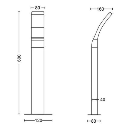 Philips - LED Vanjska lampa LED/12W/230V 2700K 60 cm IP44