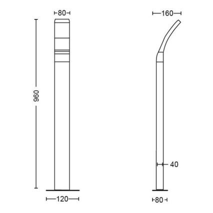 Philips - LED Vanjska lampa LED/12W/230V 2700K 96 cm IP44