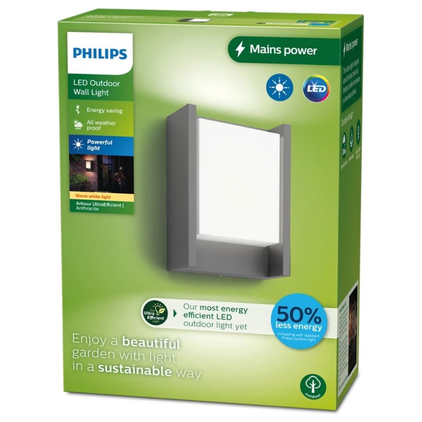 Philips - LED Vanjska zidna svjetiljka ARBOUR LED/3,8W/230V 2700K IP44