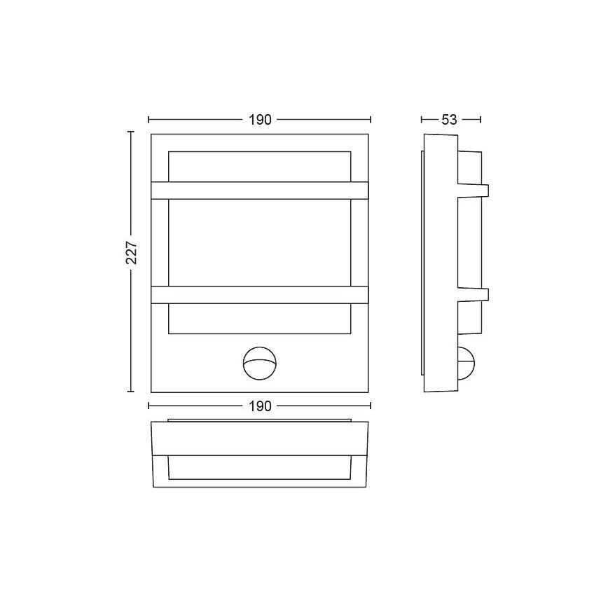 Philips - LED Vanjska zidna svjetiljka sa senzorom PETRONIA LED/3,8W/230V IP44