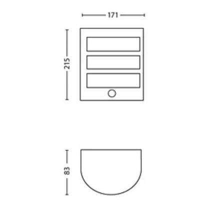 Philips - LED Vanjska zidna svjetiljka sa senzorom PYTHON LED/3,8W/230V IP44