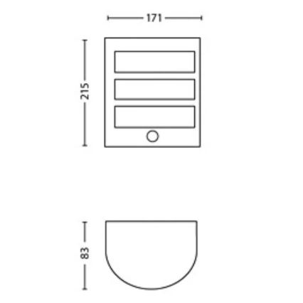 Philips - LED Vanjska zidna svjetiljka sa senzorom PYTHON LED/3,8W/230V IP44