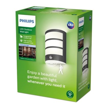 Philips - LED Vanjska zidna svjetiljka sa senzorom LED/6W/230V 4000K IP44