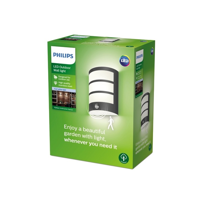 Philips - LED Vanjska zidna svjetiljka sa senzorom LED/6W/230V 4000K IP44