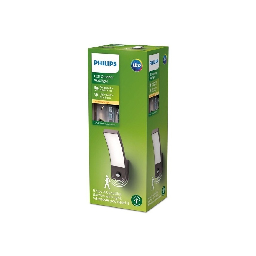 Philips - LED Vanjska zidna svjetiljka sa senzorom LED/12W/230V 2700K IP44